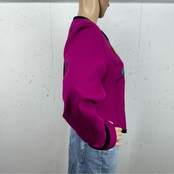beppa Women’s size Small Fuchsia and Black Deco Wool Blazer - Picture 3 of 13